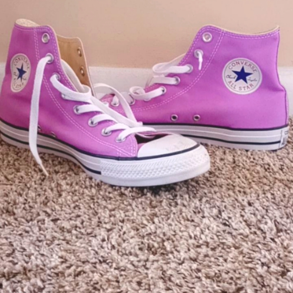 Lavender Purple High Top Converse